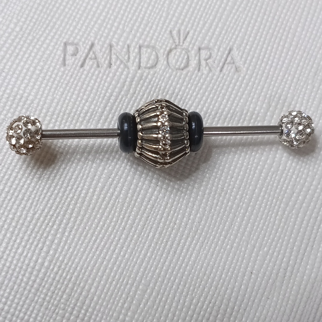 Pandora Vintage Silver Clear Cz Show Stopper Charm (2 Listed Separately)